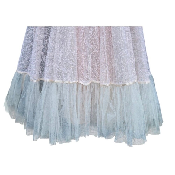 Vintage 1950s Lace & Netting Formal Cocktail Party Dress XXS - Picture 10 of 14